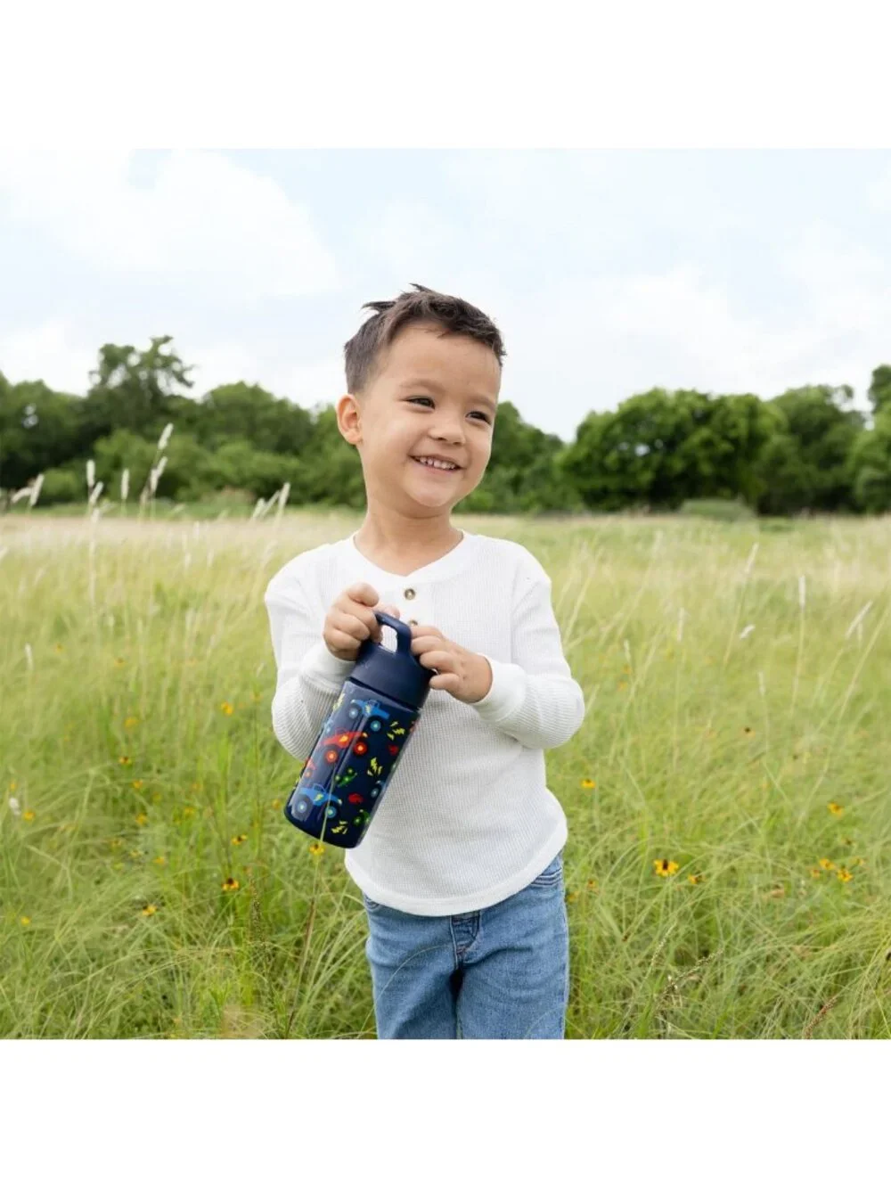 Insulated 14oz Kids Water Bottle with Straw Lid | Spill Proof Tumbler for School